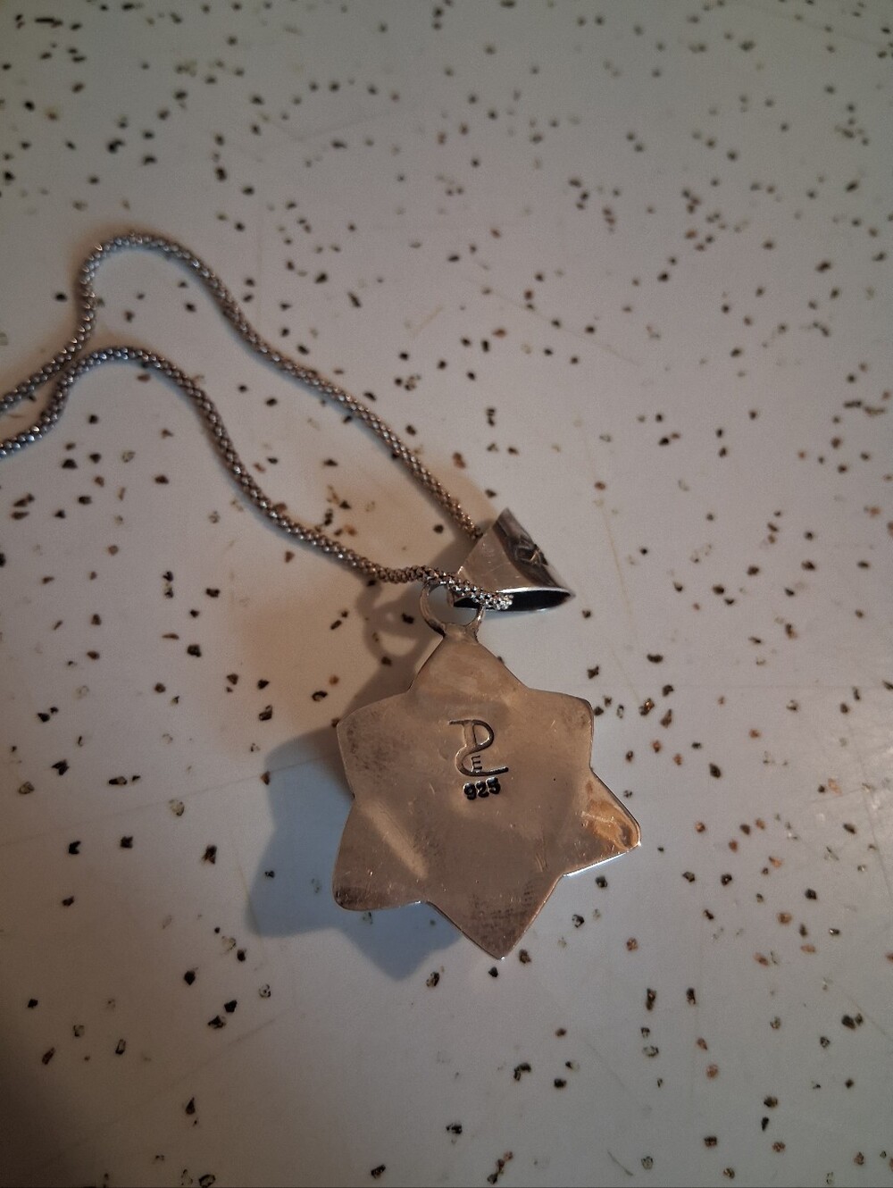 Sterling Silver Southwestern Style Tiffany Stone Necklace - Picture 4 of 5